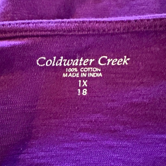 Coldwater Creek Purple Sequence Embellished 3/4 Sleeve Tunic Size 1X - Picture 7 of 9